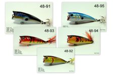 Akuna Pack of 5 Top Dog Series 2.4 inch Topwater Popper Fishing Lure [BP-5-FLA-48-E]