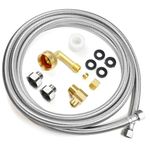 Klabb Dishwasher Installation Kit 10 FT,Premium Stainless Steel Braided Dishwasher Hose kit,Leak-Free Hose,Easy Setup,dishwasher water supply line,3/8" Comp x 3/8" Elbow & All Fittings Included