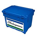 Shakespeare Seat Box One Size, Storage Box, Tackle Management, Strong Water Resistant Large Fishing Tackle Storage - Twin Locking Latch, Extra Deep Lid - For Saltwater and Freshwater Unisex, Blue