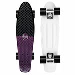 Jaspo Candy Penny Skateboard for Kids,Teens, Adults, Aluminium Trucks, Fibre Deck,Knurl Design, Age Group Above 5 Years, Lightweight, Dual Colour (Black & Purple, TPU Wheels (22x6 inches))