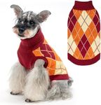 KOOLTAIL Fall Dog Jumper, Knit Turtleneck Cold Weather Dog Sweaters for Small Medium Large Dogs, Soft Plaid Pullover Knitwear Dog Winter Warm Clothes, Pet Coat Puppy Sweater for Girls Boys L