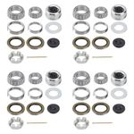 Racewill 4 Sets 25580 15123 Boat Trailer Axles Bearing Kits, Grease Seals, Spindle Nuts, 2.72" Dust Caps and Rubber Plugs, Cotter Pins, Washers for 5200-6000 lb.Tandem Axles #D42 Spindle