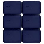 Pyrex 7210-PC 3 Cup Blue Rectangle Plastic Lid (6, Blue)