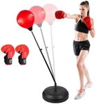 ToyVelt Punching Bag with Stand for Teens and Adults, Boxing Bag, Speed Bags for Boxing, Adjustable Standing Punching Bag, Boxing Equipment, Boxing Gloves, Hand Pump