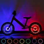 ROCKBROS Bike Wheel Light Bike Tire Light Rechargeable LED Cycling Spoke Light Waterproof 7 Color Bicycle Safety Warning Decoration Light Hub Accessories for Kids Girls Boys Adults Riding Single