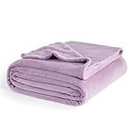 Bedsure Fleece Blanket King Size for Bed - Soft Cosy Fluffy Throw Blankets, Warm Large Throws for Audlts, Light Purple, 270x230 cm