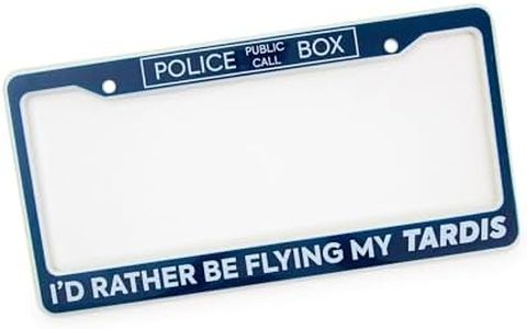 Surreal Entertainment Doctor Who "I'd Rather Be Flying My TARDIS" Plastic License Plate Frame Cover, Back Car Plate Bracket Holder