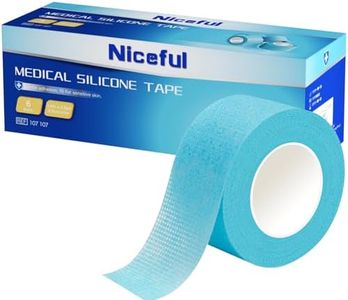 Niceful 6 Rolls Silicone Medical Tape for Wound Care - 1" x 5.5 Yard Waterproof Medical Tape for Skin, Surgical Tape for Secures Dressings and Gauze