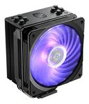 Cooler Master Hyper 212 Black Edition RGB CPU Air Cooler, SF120R RGB Fan, Anodized Gun-Metal Black, Brushed Nickel Fins, 4 Copper Direct Contact Heat Pipes for AMD Ryzen/Intel LGA1151