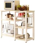 SogesFurniture 3-Tiers Multi-funtional Micowave Oven Rack Kitchen Storage Shelf Cart White Maple W5s-F-SF