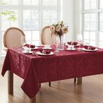 Elrene Home Fashions Caiden Elegance Damask Tablecloth, 60" x 144", Cranberry