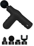 Sealy SL-HW-MA-101-BK Dual Grip Mini Massager, Black; 5-Speed high-Frequency Vibration; 4 Interchangeable Massage Heads; Dual Grip Handles; 4-Hour Charge Time; Rubberized Coating; Noiseless Operation
