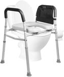 Lotuhill Raised Toilet Seat with Handles, Height and Width Adjustable Toilet Seat Risers for Seniors 400lb Cozy Padded Toilet Seat Riser Fits Most Toilet for Elderly, Handicap and Disabled,Black