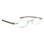 Read Optics 2.5 Glasses for Reading, Womens Mens Rimless Ready to Wear Readers, Stylish Quality Grey Frames, Everyday Essentials