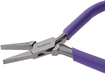 The Beadsmith Flat Nose Pliers – 4.5 inches (114mm) – Purple Vinyl Grip Handle with Double Leaf Springs – Jewelry Making Tool for Creating Bracelets, Earrings and Necklaces