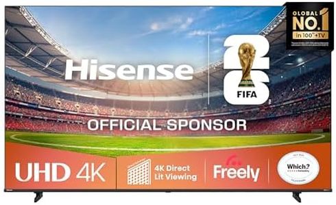 Hisense 85" 85A6QTUK 4K Ultra HD Smart TV AI TV - 4K UHD, Hi-View AI Engine, Precision Colour, AI Smooth Motion, Sports Mode with Freely, Disney +, YouTube, Netflix