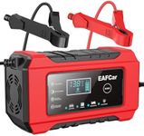 EAFCar 6A Car Battery Charger, 12V Portable Smart Charger, Battery Maintainer, Trickle Charger and Desulfator for Cars Boat Motorcycle Lawn Mower RV ATV SUV Snowmobile