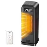 FLANUR Electric Heater, Smart Portable 1500W Energy Efficient Space Room Heater, Tower Fan Heater with WiFi & Voice Control, 12H Timer, Overheat & Tip Over Protection, Matte Black, 1 Pack + 4 Modes