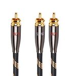 SKW High-end Audio Cable RCA Male to 2RCA Male Stereo Audio Cable,High Fidelity Signal Cable with OD 6.0mm 4.9ft/1.5M