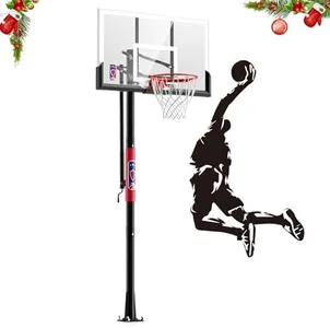 G GX9 In-Ground Basketball Hoop Outdoor Adjustable (7.5-10ft) with Crank, Inground Basketball Goal System for Kids, Youth and Adults, with 54 Inch Shatterproof Backboard