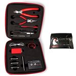 Jig coil DIY Tools Kit, build coil Kit Complete Package, ohm Meter, Diagonal Pliers, Scissors, Screwdriver, Ceramic, elbow Tweezers, A1 heating wire, free cotton, Enhanced Edition