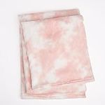 Dreamscene Ultra Soft Tie Dye Blanket | Plush Fleece Throw Over Sofa Couch | Fluffy Cosy Travel Bedspread, 120 x 150 - Blush Pink White