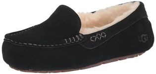 UGG Women's Ansley Moccasin, Black, 6 B US