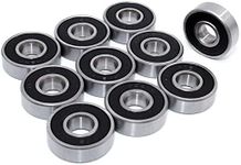 TAIANJI 10 PCS Bearings 8mm x 22mm x 7mm Bearing Roller Bearing Chrome Steel Bearings Metal Seal Bearings Double Rubber Sealed Bearing, Metal Steel Deep Groove Bearing for 3D Printer Scooter etc