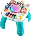 Baby Activity Table, 11 in 1 Early Learning Educational Baby Toy, Musical Sensory Toys for Baby 6 to 12 Months 1 2 3 Years Old Boys and Girls, Birthday Gift with Light and Sound 30×30×29cm, Blue