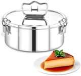 EasyShopForEveryone Stainless Steel Flanera, 7.5 x 7.5 x 3.5 Inches Flan Pan, Capacity 63 fl. oz, Compatible with Instant Pot 6qt, Molde para Flan