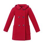 Richie House Girls' Wool Double-Breasted Jacket RH2517-A-8 Cherry