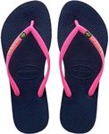 Havaianas Havaianas Slim Brasil Logo, Women’s Flip Flops, (Navy Blue), (35/36 EU), 3/4 UK