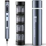 Homtronics Mini Electric Screwdriver Set, [3 Adjustable Torque] Precision Screwdriver, 68 in 1 Cordless Rechargeable Small Electric Screwdriver Set with 60 S2 Bits for Laptop Phone Watch Repair (Grey)