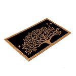 Onlymat Natural Coco Coir Black and Beige Attractive Tree with Birds Printed Anti-Slip Doormat Long-Lasting, Heavy Duty, Large & Thick Entryway Rug, PVC Backing for Indoor, Outdoor, Patio