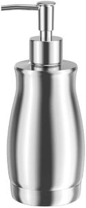 ARKTEK Stainless Steel Soap Dispenser 13.5 Oz - Rust and Leak Proof Liquid Hand Soap Pump, Refillable Liquid Hand Soap Dispenser Premium Dish Soap for Kitchen, Bathroom, Countertop - Silver