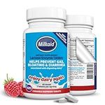 Milkaid Lactase Enzyme Chewable Tablets for Lactose Intolerance Relief | Prevents Gas, Bloating & Diarrhoea | Fast Acting Dairy Digestive Supplement | Gluten Free & Vegan | 120 tablets