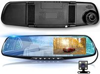 VACANON Dash Cam Front and Rear, 4.3" Front and Rear View Mirror Camera 1080P Dual Dash Cam with G- sensor, Motion Detection, 170° Wide Angle, Loop Recording Reverse Monitor System