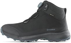 Icebug Mens Stavre BUGrip GTX Hiking Boot with Carbide Studded Traction Sole, Black/Petroleum, 9.5 UK