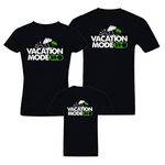 RAINBOWTEES Vacation MODE ON- Family Tshirts Set of 3 for Father Mother and Kids (Black, mail The sizes to gangsters.4006@gmail.com)