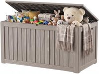 ATMELT Outdoor Storage Box,360 Gallon Resin Deck Box,Waterproof & UV Resistant Lockable Package Delivery Bin,Toy Cabinet for Indoor & Outdoor