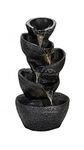 EXPLEASIA Stacked Pot Water Fountain for Home, Office, Garden Black Color Medium (73X40X30)