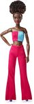 Barbie Looks Doll, Natural Black Hair, Color Block Outfit, Crop Top and Flare Pants, Style and Pose, Fashion Collectibles, HJW81