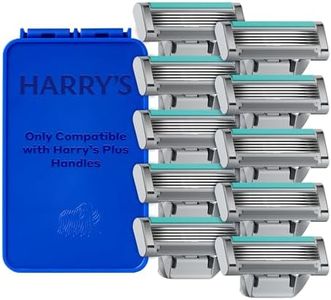 Harry's Plus Razor Refills - 10 Razor Blade Cartridges, Compact Cartridge Design for Precise Control, Shaving Kit for Men Only Compatible with Harry's Plus Handles