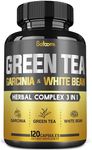 16000 Mg Organic Green Tea Extract Supplement for Women & Men with Garcinia Cambogia, White Kidney Bean Blend - Support Body Balance, Heart & Immune Health - 120 Vegan Capsules for 2 Month Supply