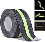 PRIMAVAID Anti Slip Tape with Glow in Dark Stripe for Stairs, Grip Tape for Stairs, Waterproof Non Slip Strips for Stair Treads, High Traction, Easy Install, 2 InchX16.4 Foot