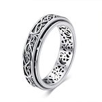 YAFEINI Tree of Life Fidget Ring Sterling Silver Tree of Life Spinner Anxiety Ring Tree Twig Nature Stress Relieving Jewelry Gifts for Women Men