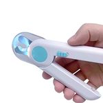 ALEENFOON Professional Dog Cat Pet Nail Clippers with Safety Guard and LED Light for Dogs Cats Birds Rabbit Guinea Pig, Pet Nail Scissors Animal Pet Claws Toenail Clippers with Hidden Nail File (Blue)