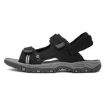 Hobos Elliot Mens Black Easy Fasten Sandals - Size 10 UK - Black