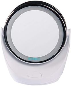 Aurora Health & Beauty 1x/5x Led Vanity/Makeup Mirror, 360 Rotation, Portable With Led Ring