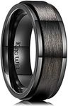 King Will 8mm Black/Silver/Gold Stainless Steel Spinner Ring For Men Women Stress Anxiety Relief Ring Fidget Ring For Unisex Adults Teens Brushed/Sand Blast/Cross sand/Polished/Grooved Center Comfort